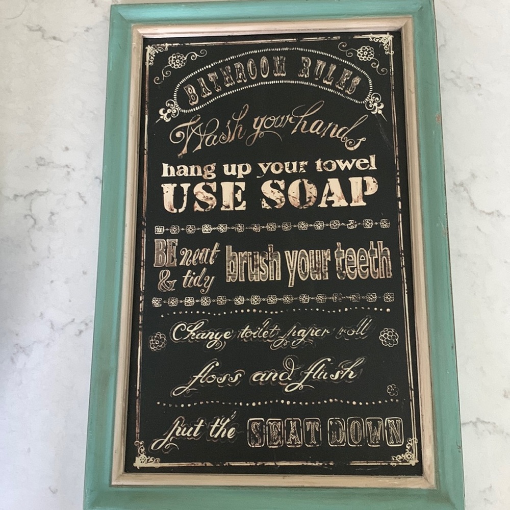 Bathroom rules sign